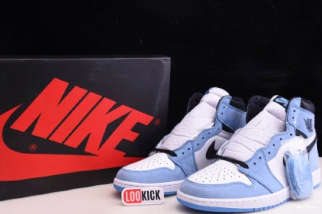 Rep TBkick BLUE 555088-134 AIR UNIVERSITY JORDAN 1 BLACK RETRO HIGH WHITE 0809